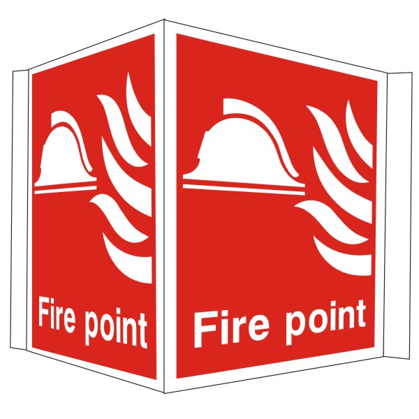 Projecting Fire Point Sign Rigid 400mm x 300mm